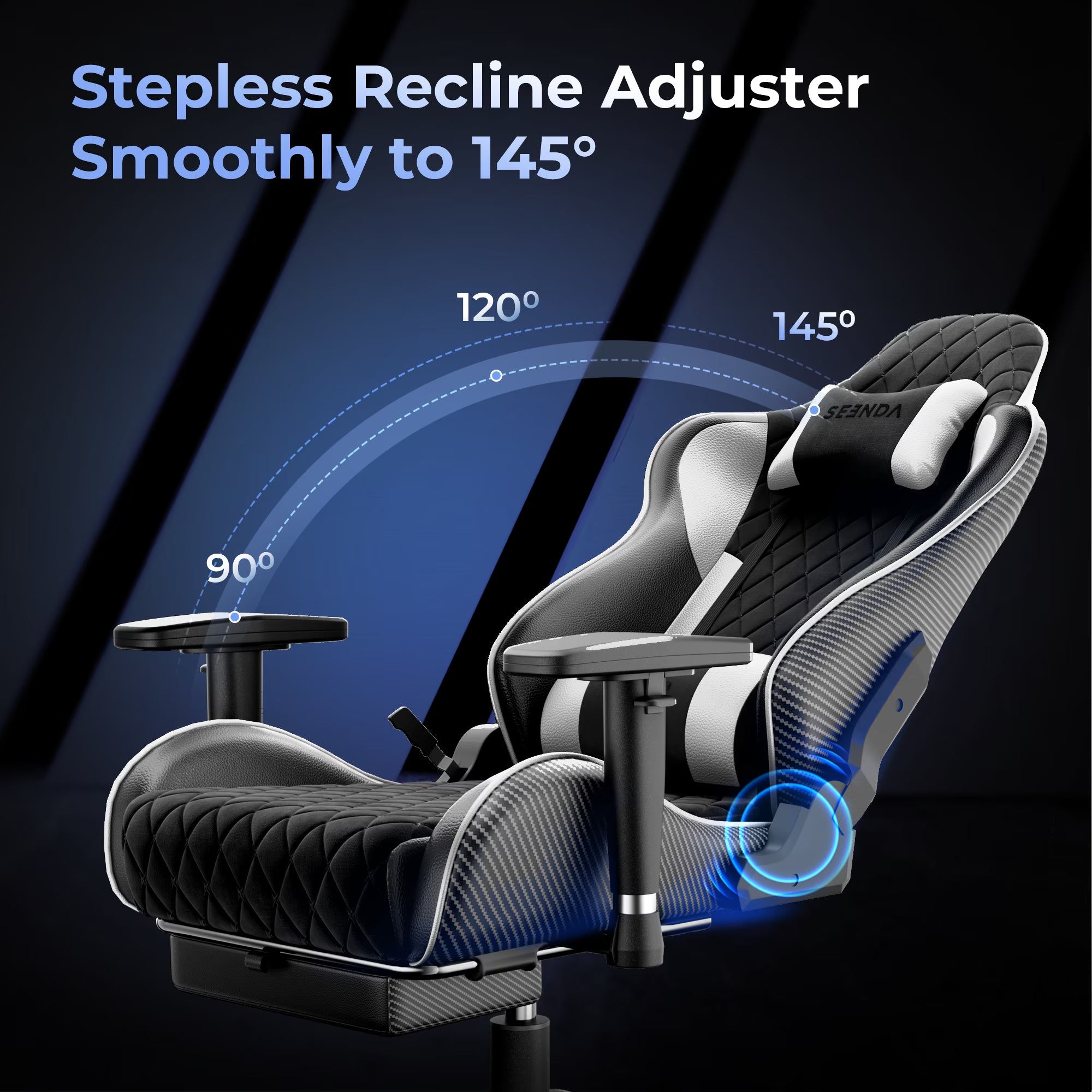Gcpro-10 Big and Tall Gaming Chair with Footrest, High-Back Ergonomic Office Chair, Heavy Duty Reclining Computer Desk Chair with Adjustable Lumbar Support and Headrest