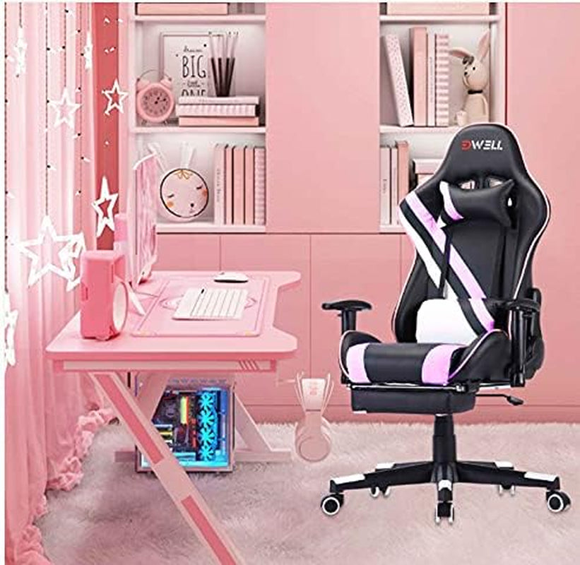 Transform Your Gaming Experience with Our Chic Pink Gaming Chair! 🎮💖 Ergonomic Comfort & Adjustable Footrest Await! #GamerLife #GamingChair