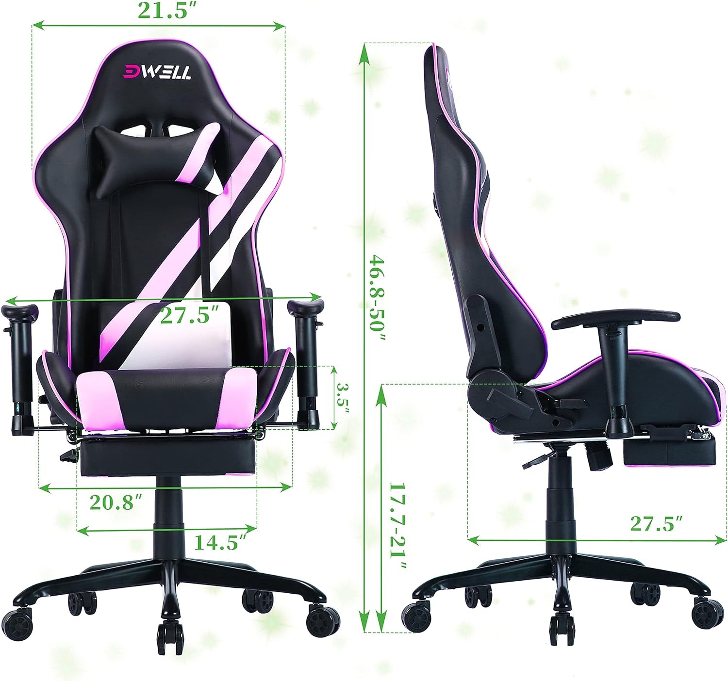 Transform Your Gaming Experience with Our Chic Pink Gaming Chair! 🎮💖 Ergonomic Comfort & Adjustable Footrest Await! #GamerLife #GamingChair