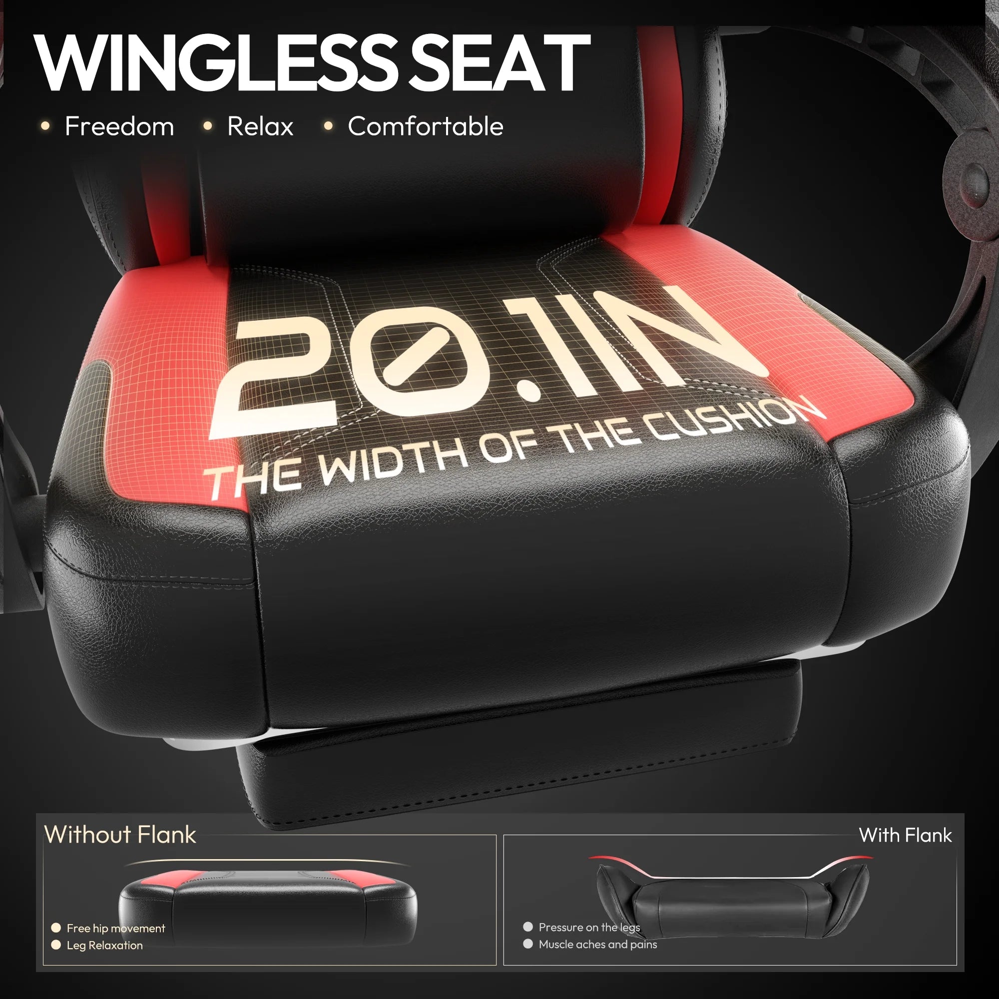 Level Up Your Comfort! 🎮🪑 Ergonomic Gaming Chair with Footrest & Massage Support - Perfect for Office & Gaming Sessions! Red Hot Style! 🔥 300LBS Capacity!