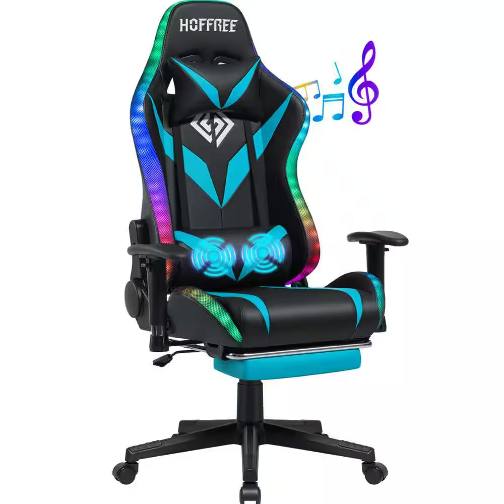 Level up your gaming experience with our stylish Blue Faux Leather Massage Reclining Chair! 🎮✨ Featuring Bluetooth speakers and adjustable armrests for ultimate comfort! #GamingChair #ErgonomicDesign #BluetoothSpeakers