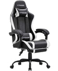 Ergonomic GTWD-200 Gaming and Office Chair with Adjustable Pillows and Footrest, White