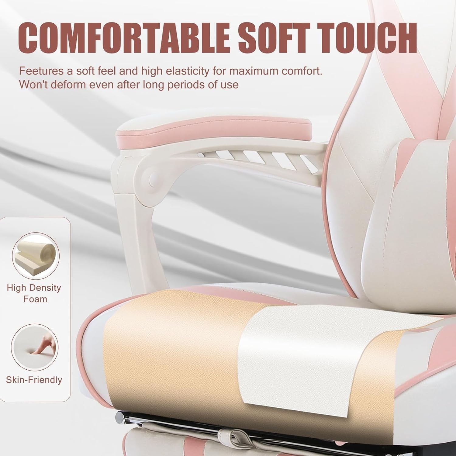 Level up your gaming setup with this adorable pink gaming chair! Perfect for girls and women, it features a reclining design, footrest, and even a massage function. Comfort meets style for the ultimate gaming experience! 🎮💖 #GamingChair #GamerGirl