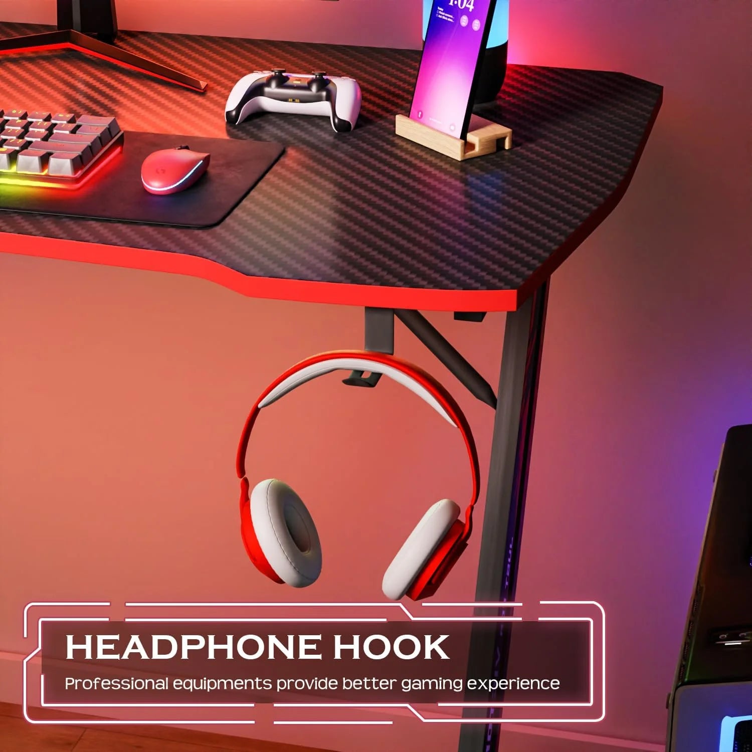 Transform your gaming experience with our 39" Z-Shaped Gaming Desk! 🎮✨ Super spacious and sturdy, plus it has a perfect headphone hook! 🔥 #GamingDesk #GameOn