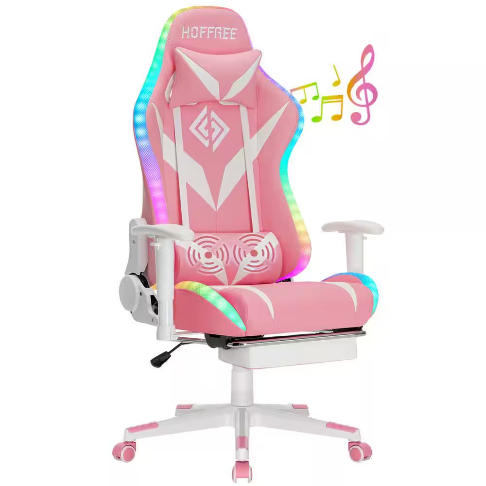 Level up your gaming experience with our stylish Pink Faux Leather Massage Chair! 🎮✨ Featuring LED lights, Bluetooth speakers, and adjustable armrests for ultimate comfort! 💖🛋️ #GamingChair #Ergonomic #PinkVibes