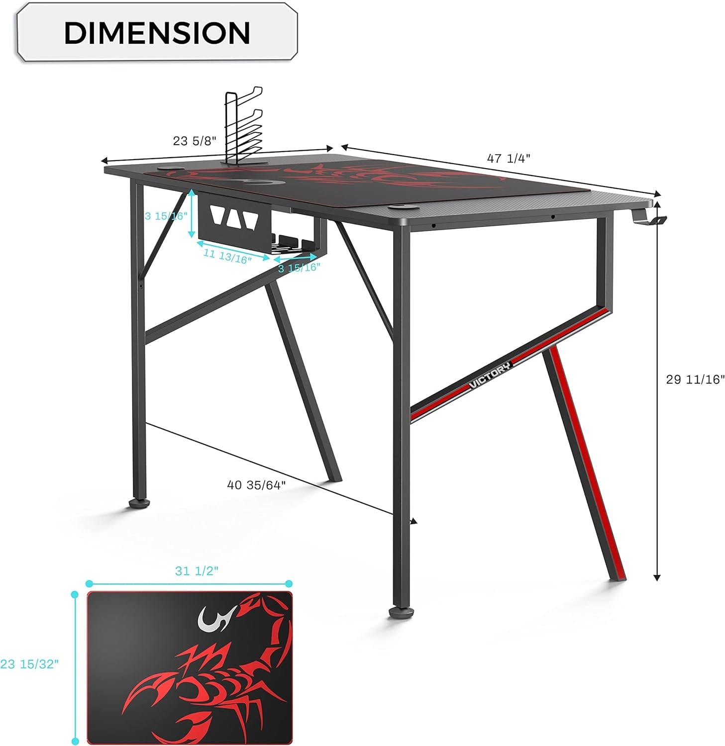 Transform Your Gaming Space! 🚀🖤 Discover the Ultimate 47-Inch K Shaped Desk with Everything You Need: Cable Management, Controller Stand, Cup Holder, Headphone Hook & a Free Mouse Pad! 🎮✨ #GamingDesk #GamerVibes