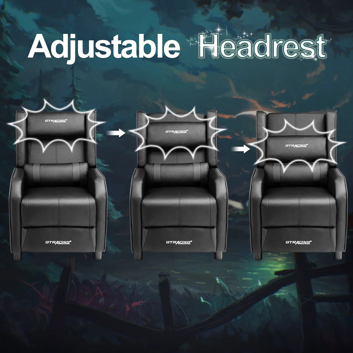 Level up your gaming experience with our sleek Black Recliner Chair! 🎮🛋️ Enjoy ultimate comfort with built-in Bluetooth speakers and a cozy footrest! #GamingChair #HomeTheater #ComfortGaming