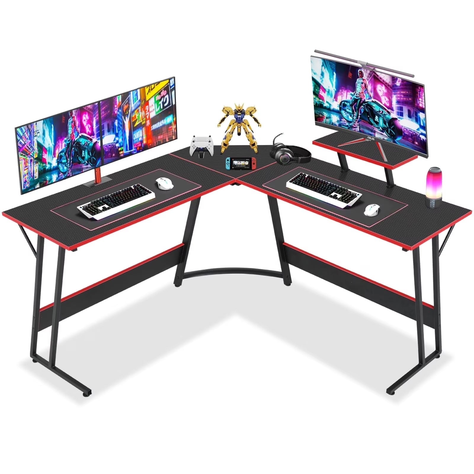 Transform Your Space! 🖥️✨ Discover the Ultimate 50" L-Shaped Gaming Desk - Ideal for Your Home Office & Gaming Needs! 🕹️🖤