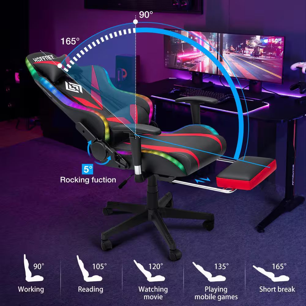 Level up your gaming experience with our sleek Red Faux Leather Massage LED Reclining Chair! 🎮✨ Enjoy Bluetooth speakers and adjustable armrests for ultimate comfort! #GamingChair #ErgonomicDesign