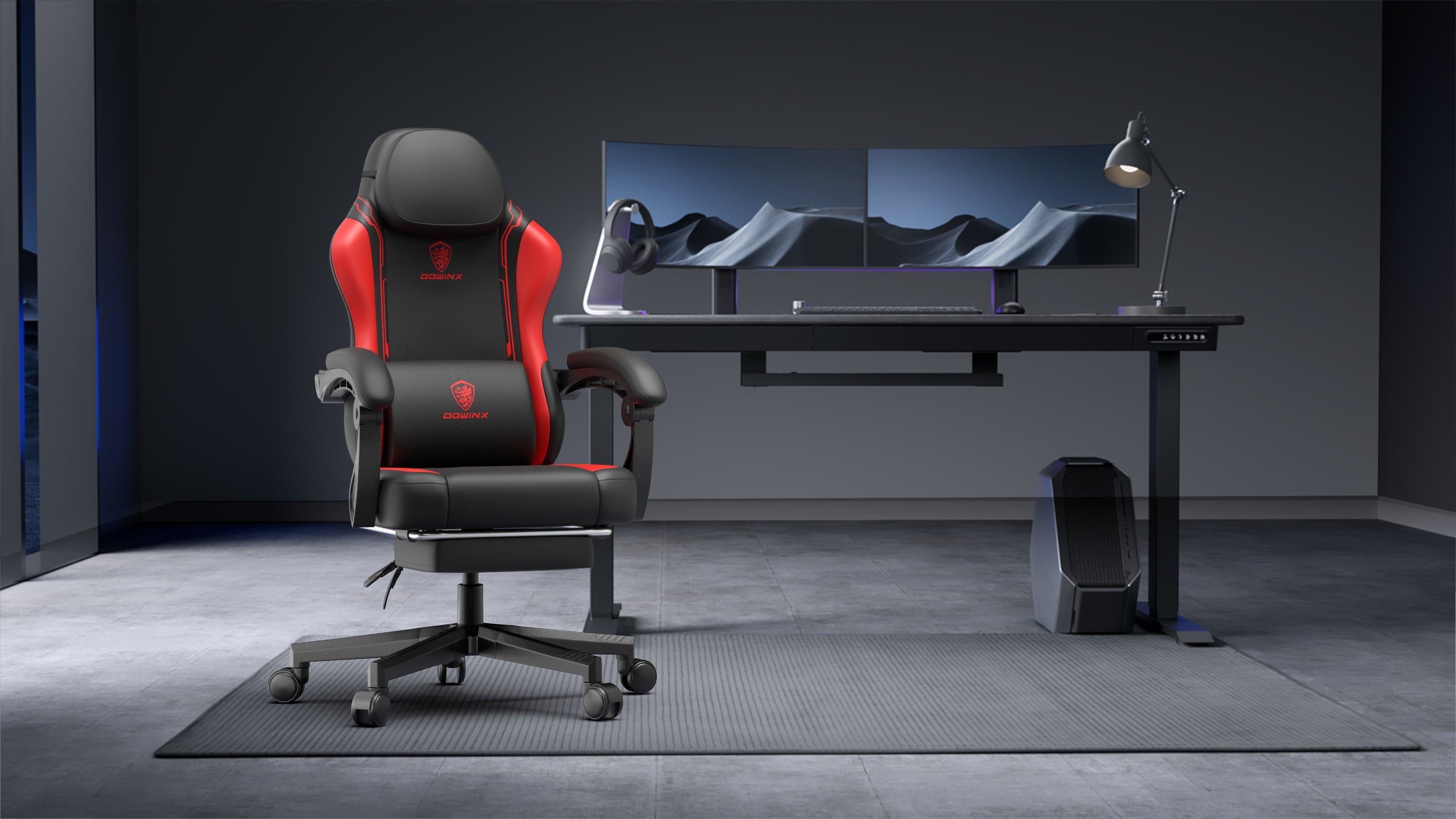 Level Up Your Comfort! 🎮🪑 Ergonomic Gaming Chair with Footrest & Massage Support - Perfect for Office & Gaming Sessions! Red Hot Style! 🔥 300LBS Capacity!