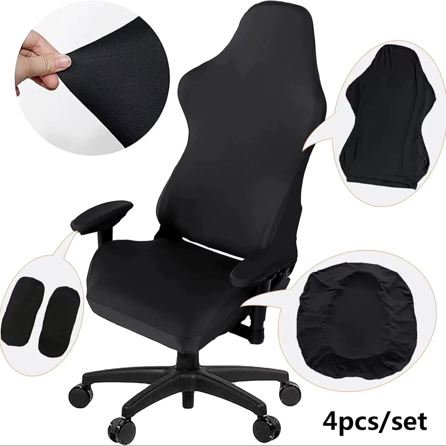 Transform Your Gaming Setup with Our 4-Piece Stretchable Chair Cover Set! 🎮🪑 #GamingChair #ChairCovers #GamerStyle
