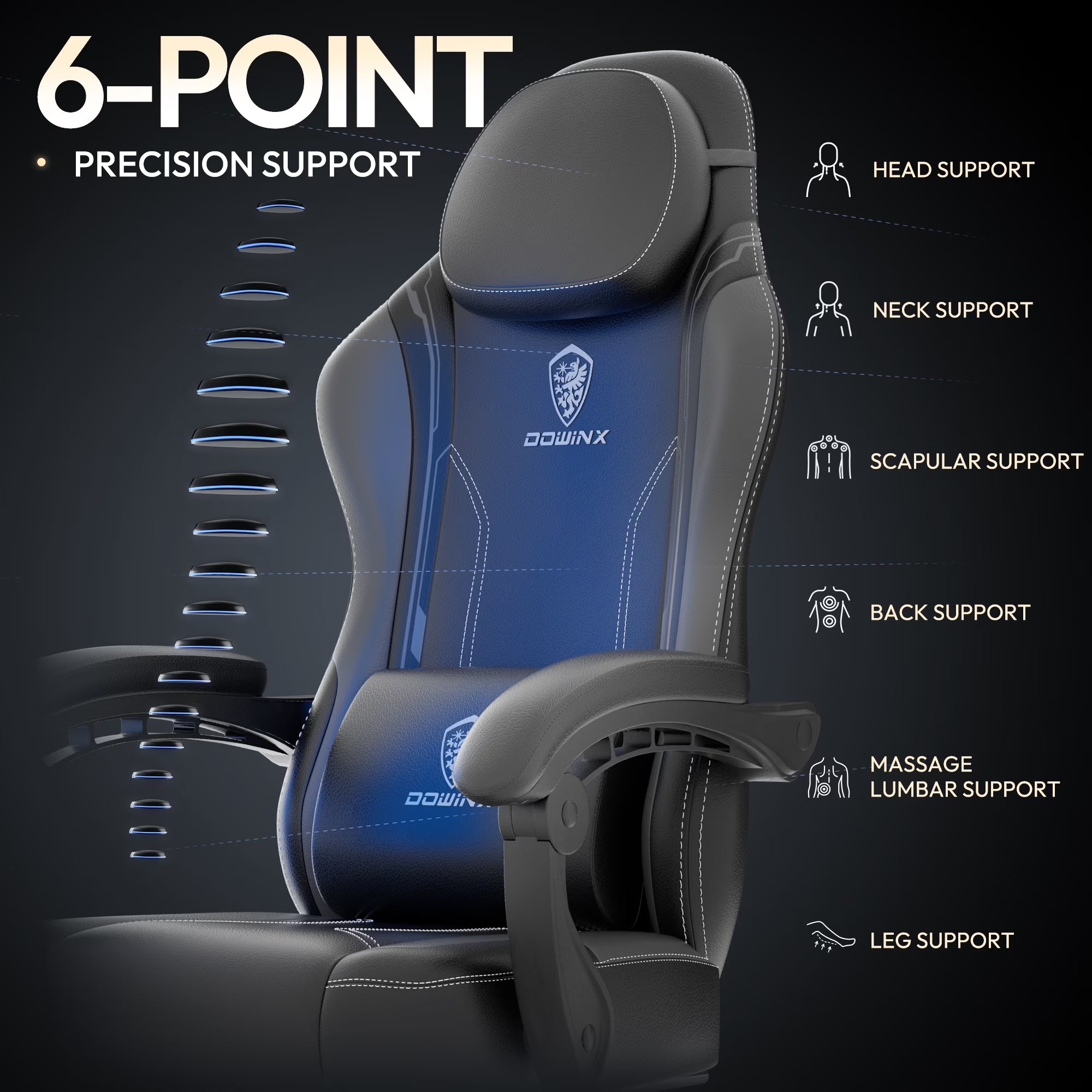 Level Up Your Comfort! 🎮✨ Ergonomic Gaming Chair with Massage Lumbar Support & Footrest - Perfect for Office & Gaming! 💺💪 #GamingChair #Comfort #Ergonomics