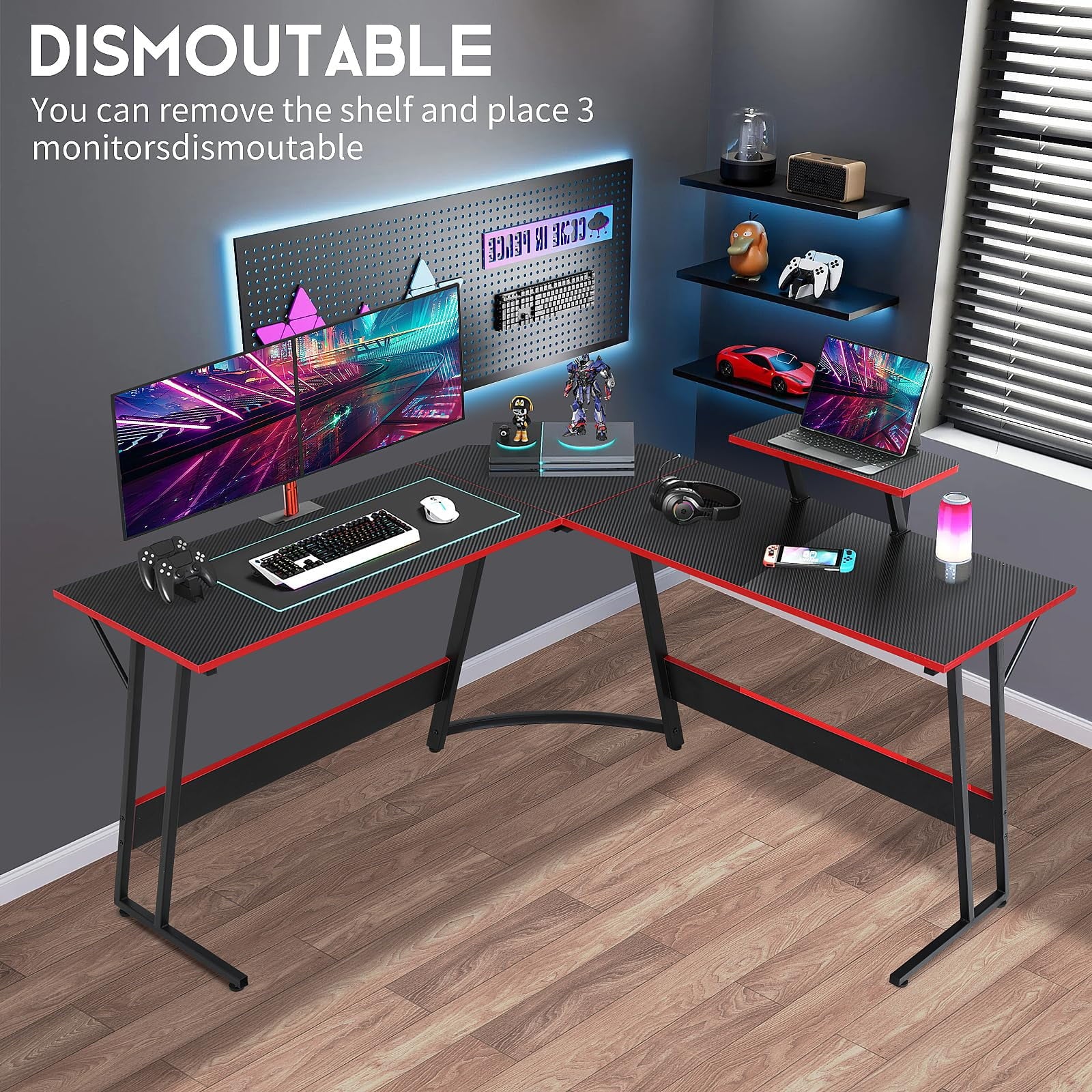 Transform Your Space! 🖥️✨ Discover the Ultimate 50" L-Shaped Gaming Desk - Ideal for Your Home Office & Gaming Needs! 🕹️🖤