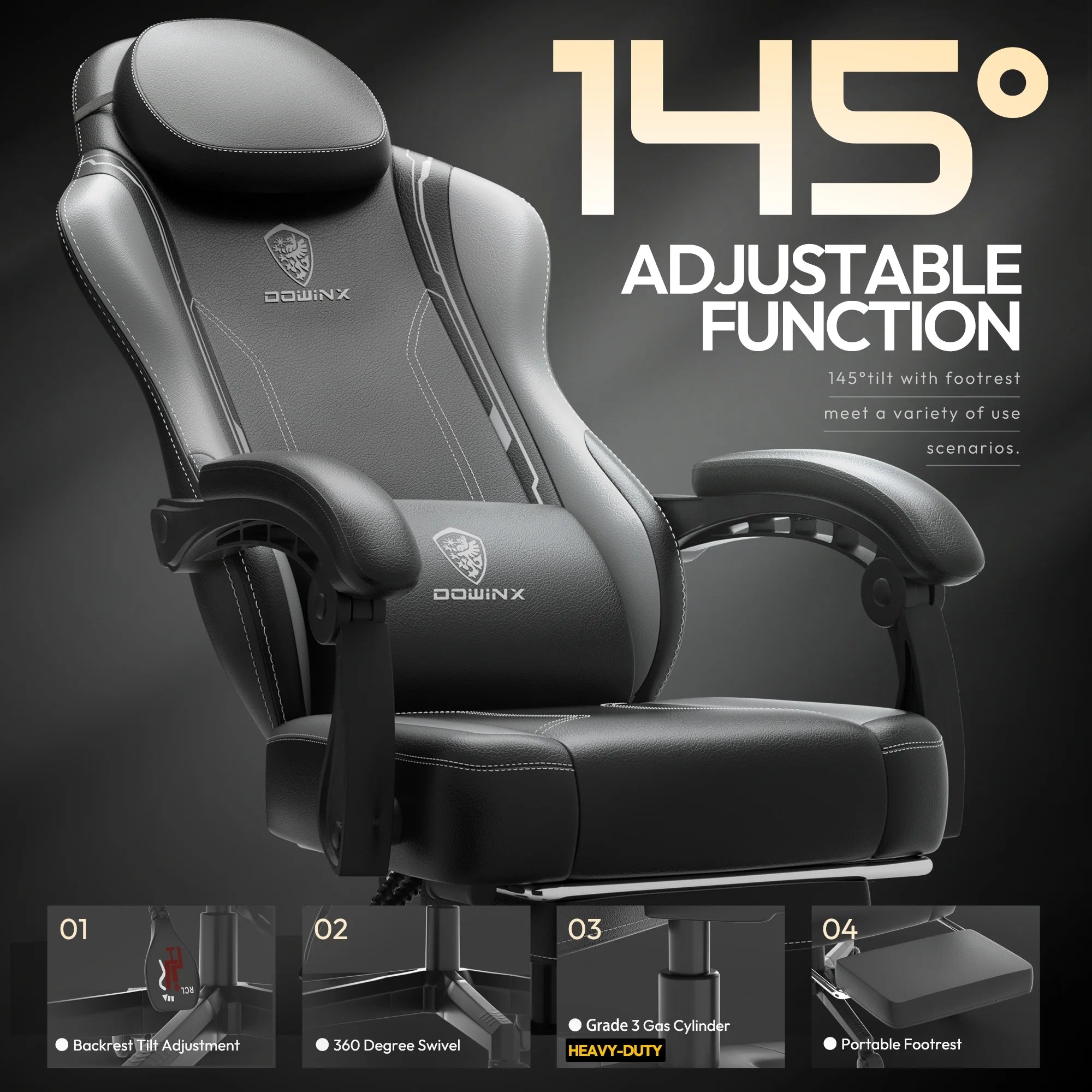 Level Up Your Comfort! 🎮✨ Ergonomic Gaming Chair with Massage Lumbar Support & Footrest - Perfect for Office & Gaming! 💺💪 #GamingChair #Comfort #Ergonomics