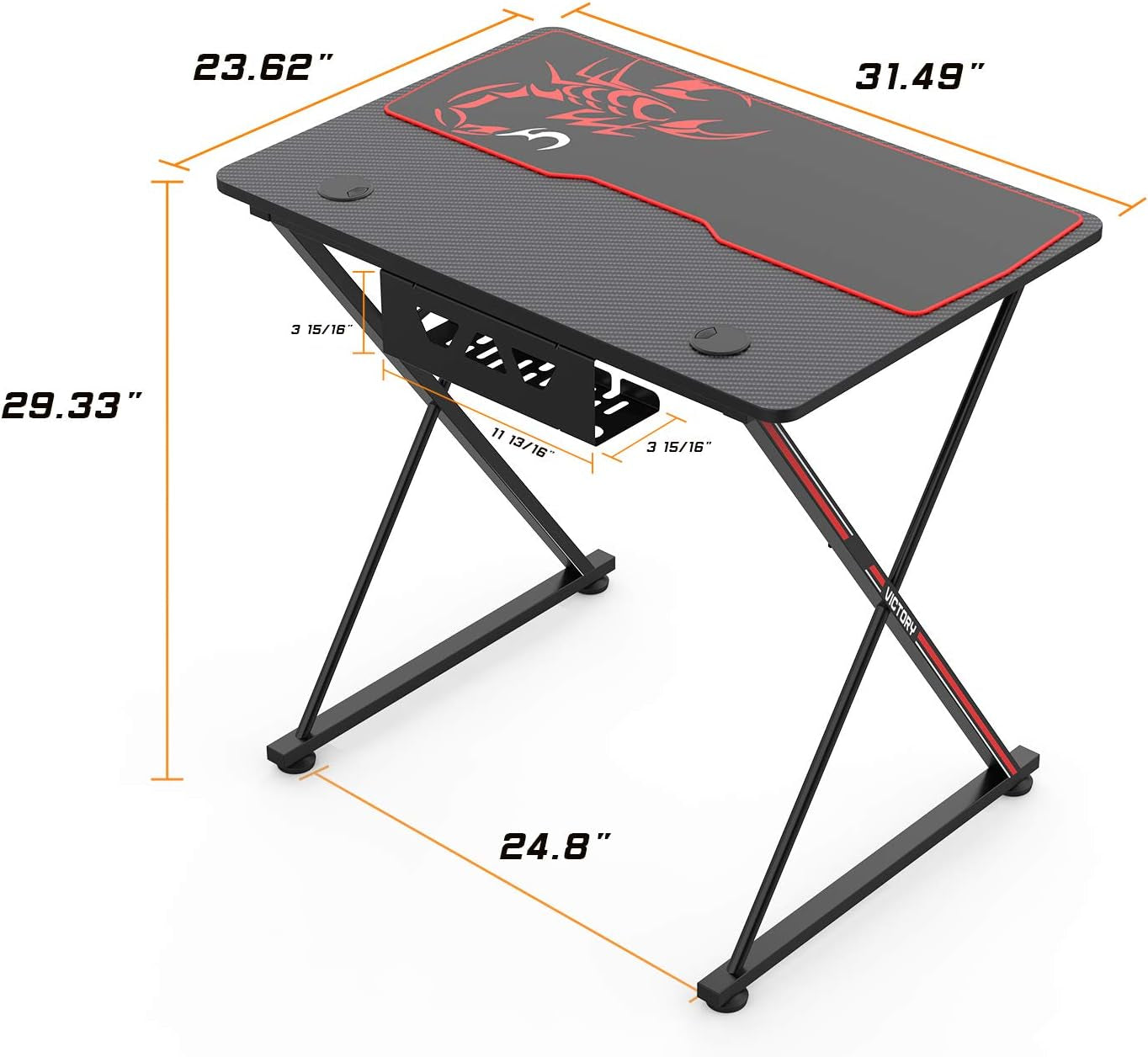 Level up your gaming setup with our sleek 31" X-Shaped Gaming Desk! Perfect for small spaces, it features a handle rack, cup holder, and headphone hook. Get yours in black! 🎮🖤 #GamingDesk #GamerLife