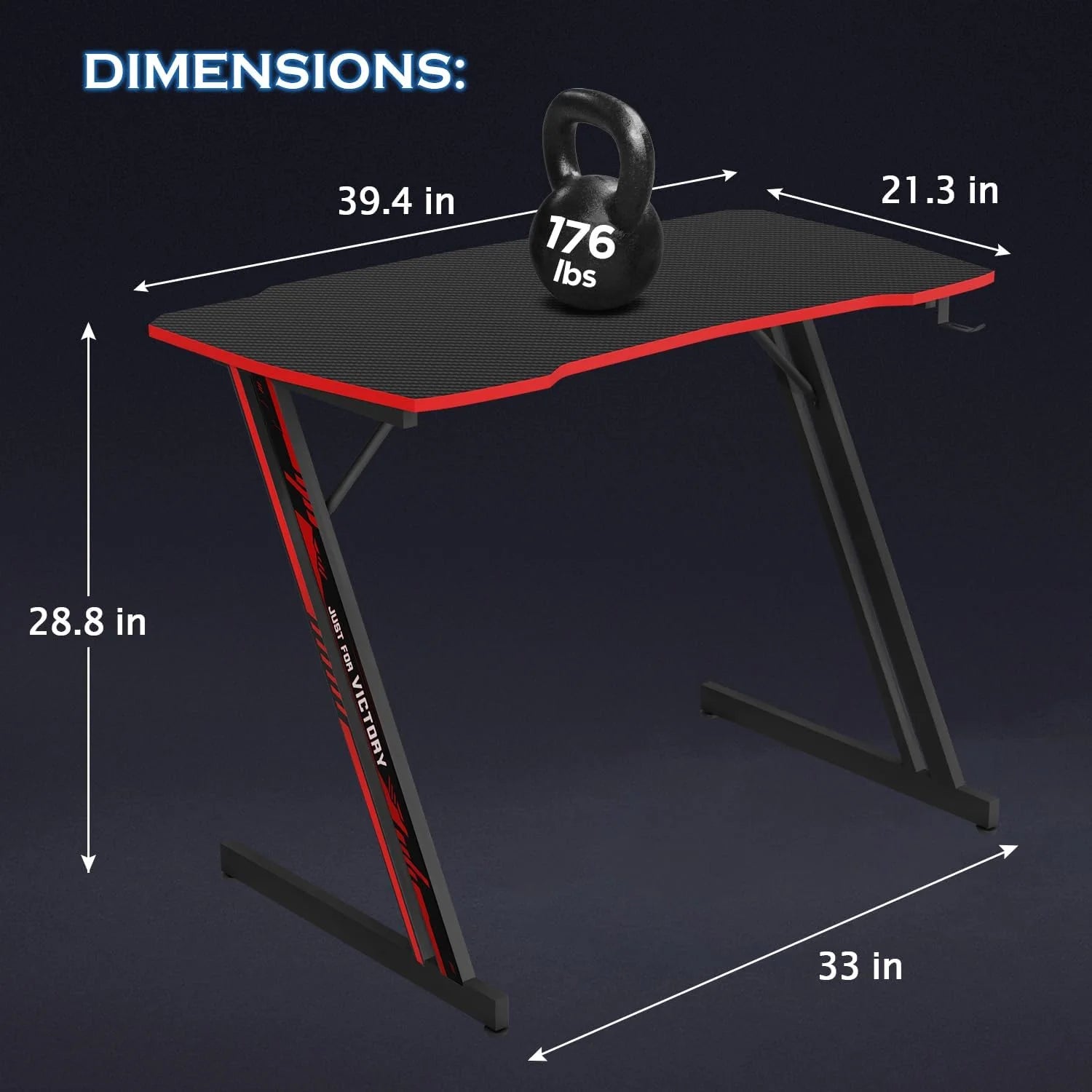 Transform your gaming experience with our 39" Z-Shaped Gaming Desk! 🎮✨ Super spacious and sturdy, plus it has a perfect headphone hook! 🔥 #GamingDesk #GameOn