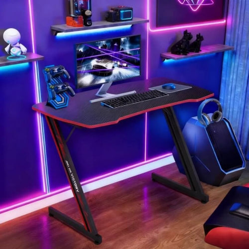 Level up your gaming setup with this sleek 39.4" Z-Shaped Desk! Perfect for your home office or gaming den, featuring an ergonomic design and handy headphone hook. 🚀🎮 #GamingDesk #GamerLife