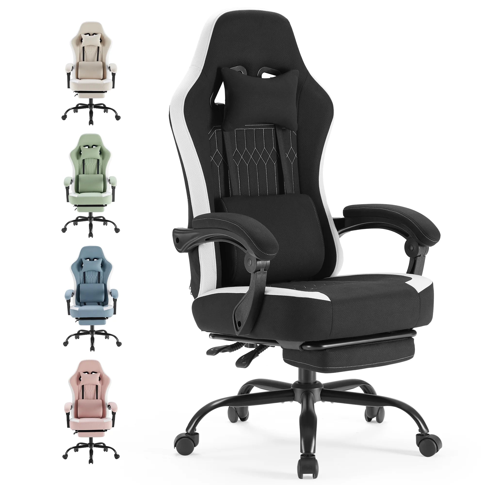Gaming Chair, Office Chair High Back Computer Chair Executive Ergonomic Adjustable Swivel Task Chair, Black