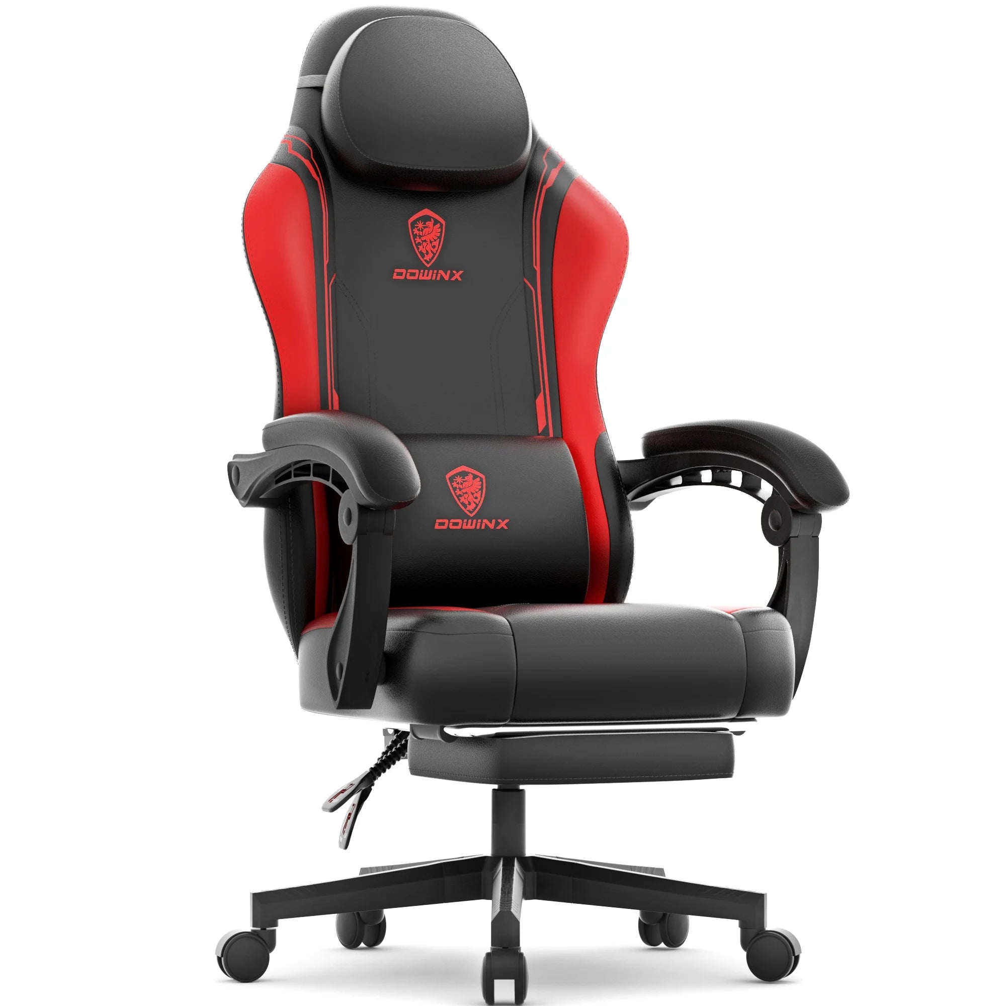 Level Up Your Comfort! 🎮🪑 Ergonomic Gaming Chair with Footrest & Massage Support - Perfect for Office & Gaming Sessions! Red Hot Style! 🔥 300LBS Capacity!