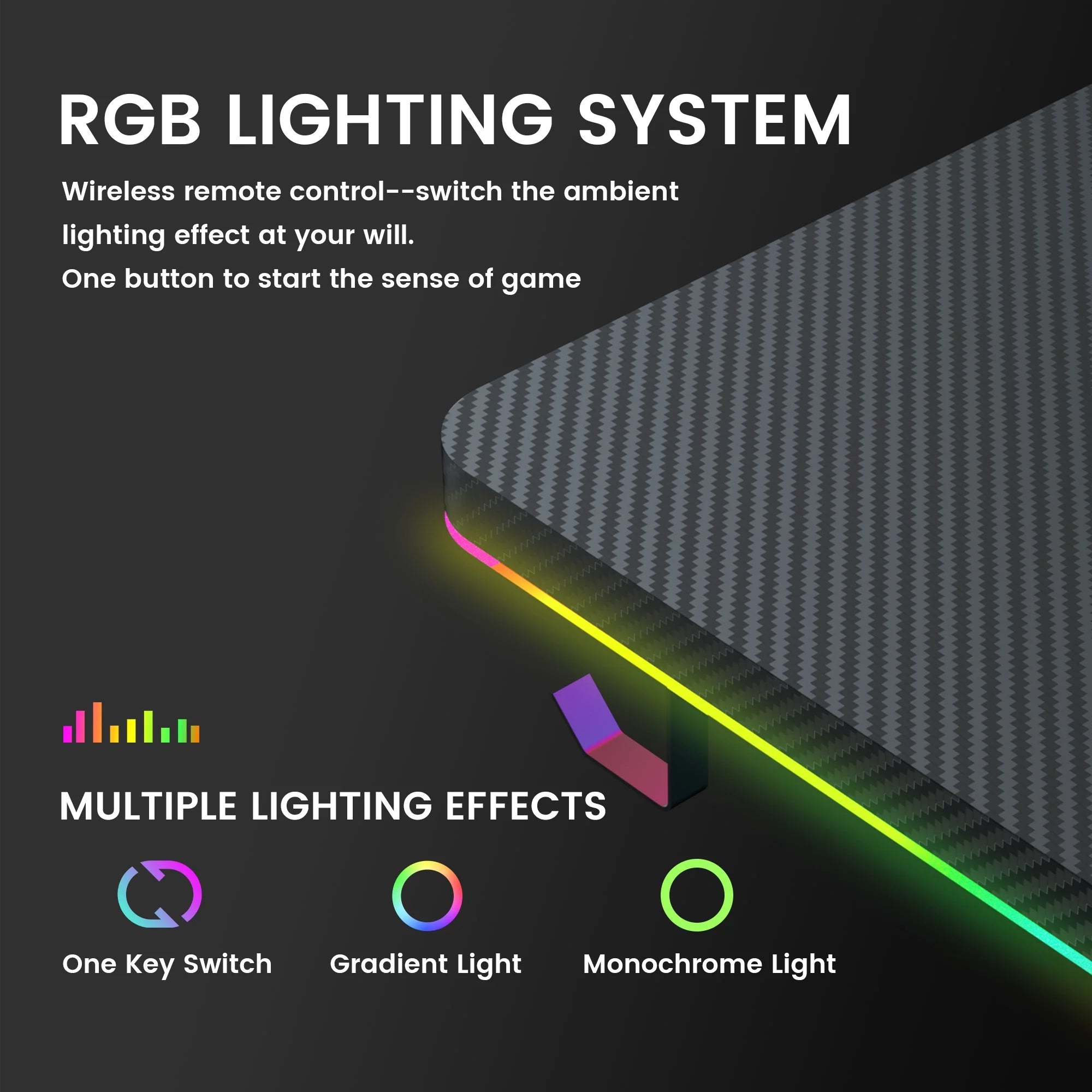 GTRACING 55" Large RGB Sturdy Gaming Desk with Mouse Pad T-Shaped Office Chair Computer Desk Spacious Work Surface Table, Black