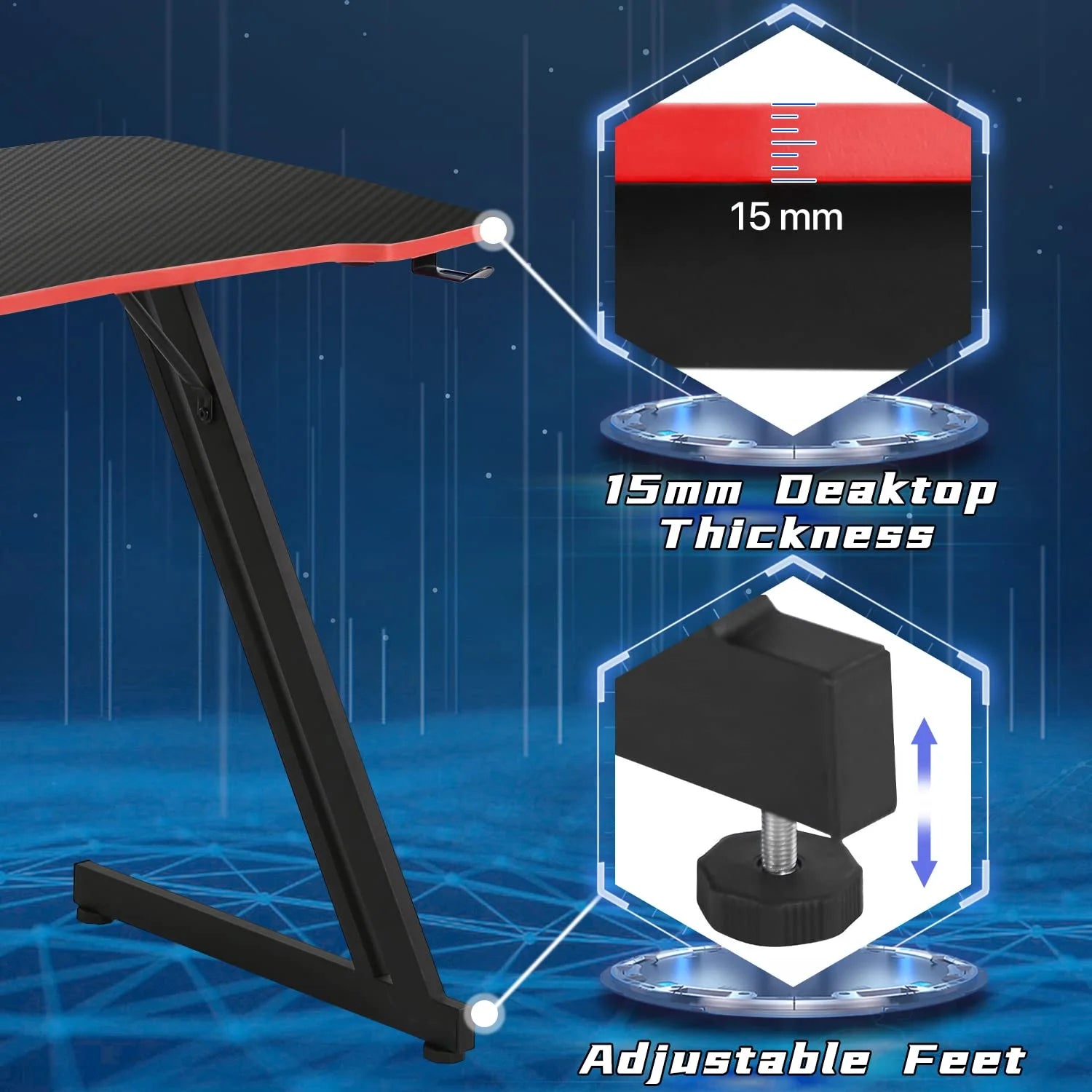 Level up your gaming setup with this sleek 39.4" Z-Shaped Desk! Perfect for your home office or gaming den, featuring an ergonomic design and handy headphone hook. 🚀🎮 #GamingDesk #GamerLife
