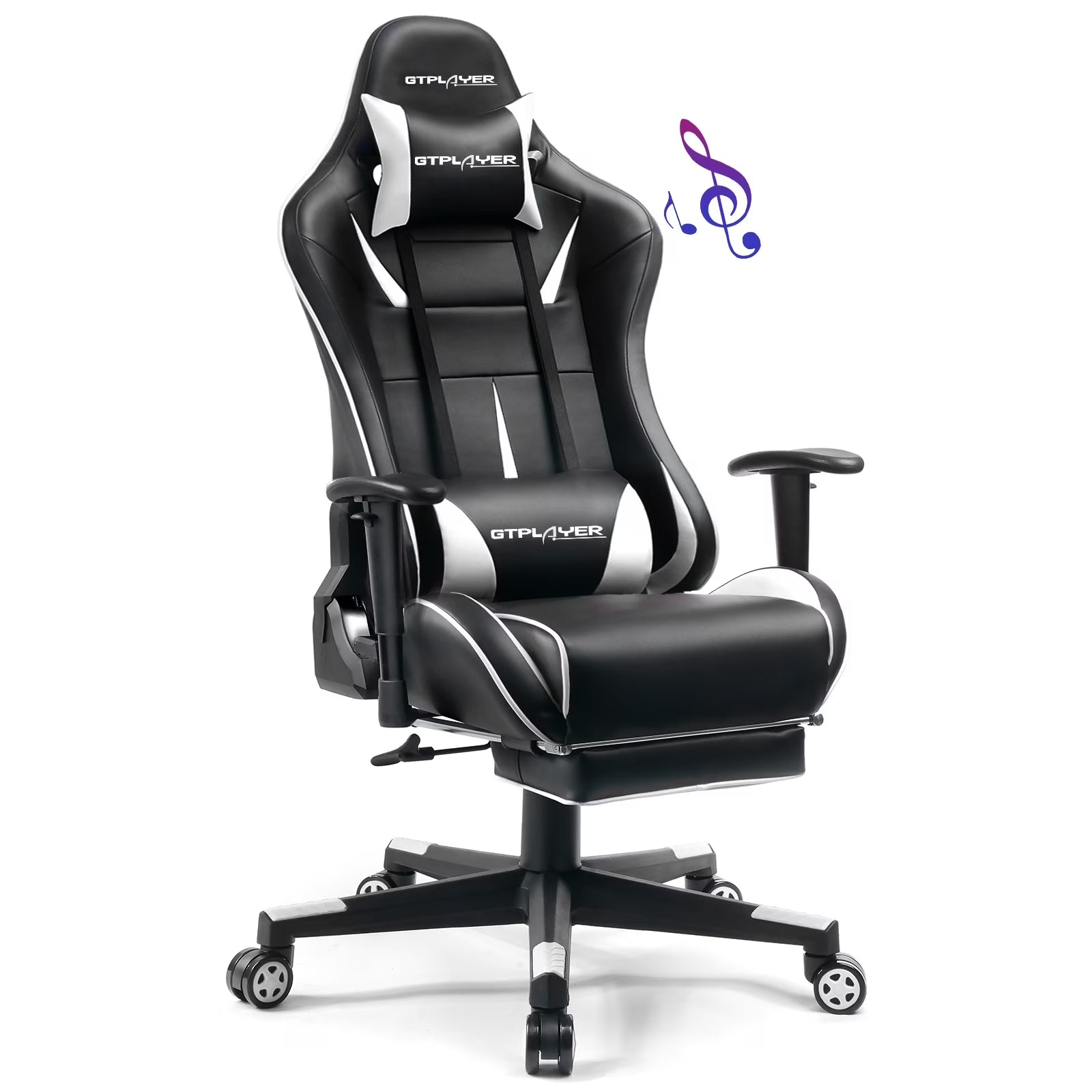 Transform your gaming setup with the ultimate GTRACING Music Gaming Chair! 🎮✨ Enjoy ergonomic comfort, a cozy footrest, and stylish white PU leather for those epic gaming marathons! 🪑🎶 #GamingChair #ErgonomicDesign #GTRACING