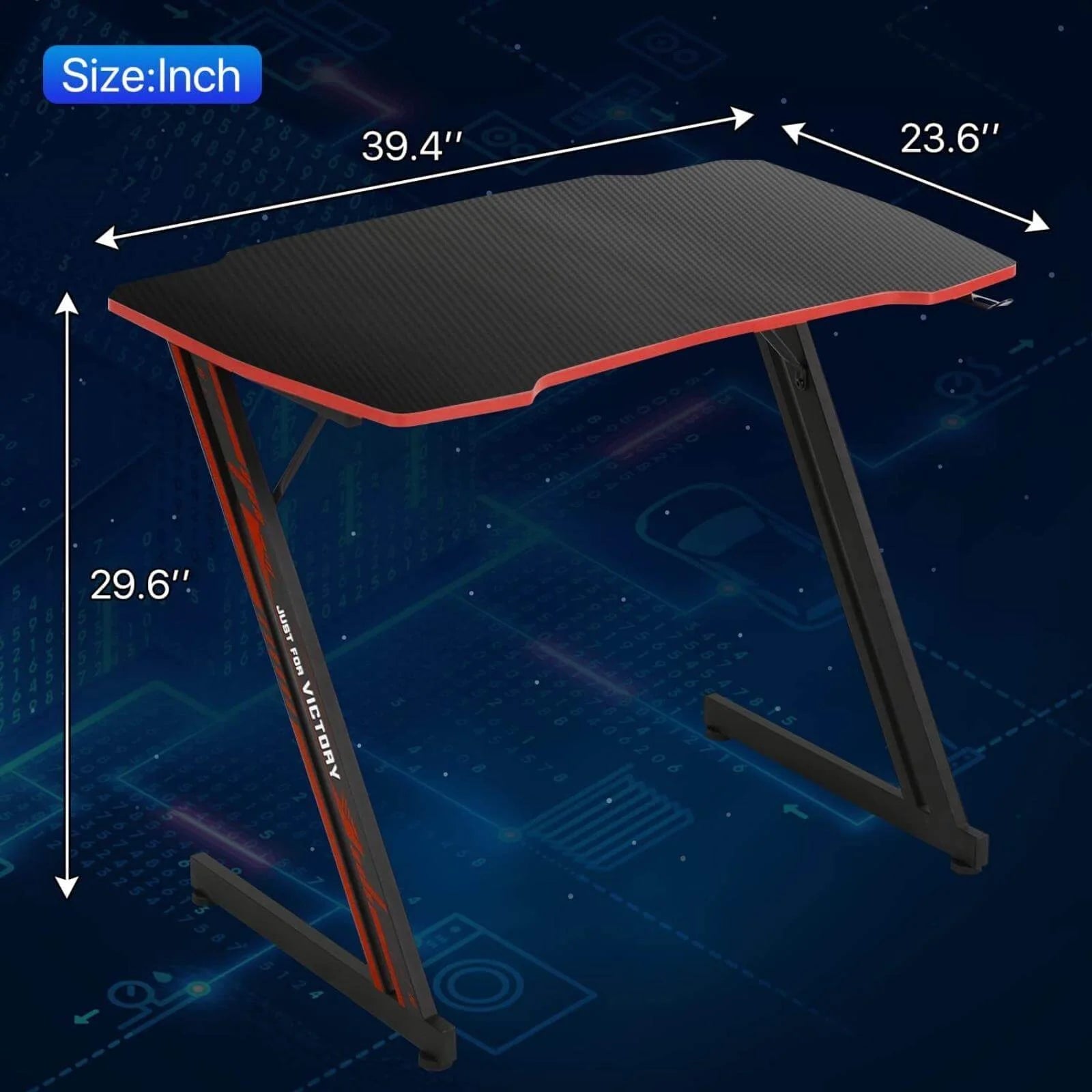 Level up your gaming setup with this sleek 39.4" Z-Shaped Desk! Perfect for your home office or gaming den, featuring an ergonomic design and handy headphone hook. 🚀🎮 #GamingDesk #GamerLife