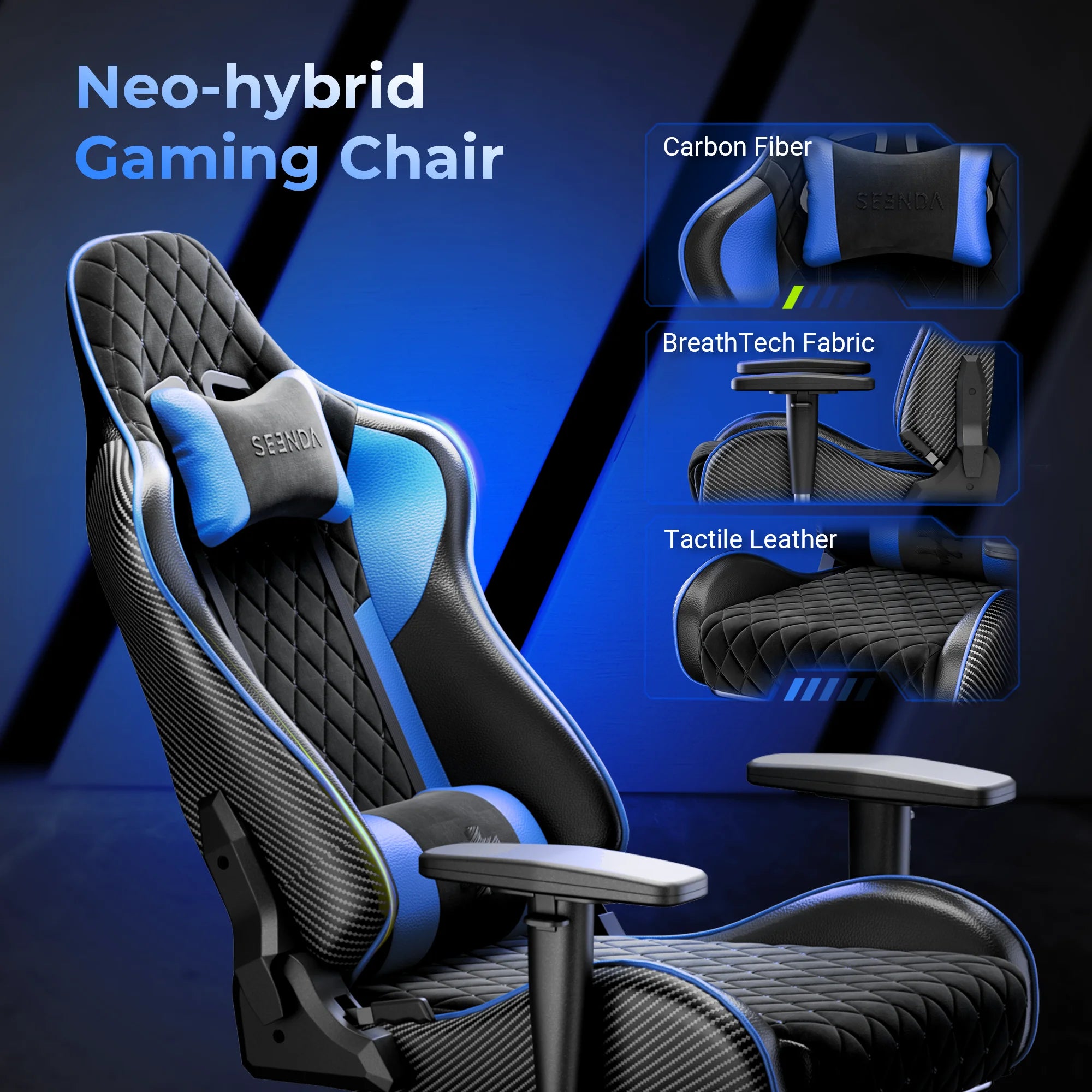 Gcpro-10 Gaming Chair, Big and Tall Video Game Chair with Footrest, High Back Ergonomic Computer Desk Chair Height Adjustable with Headrest and Lumbar Support
