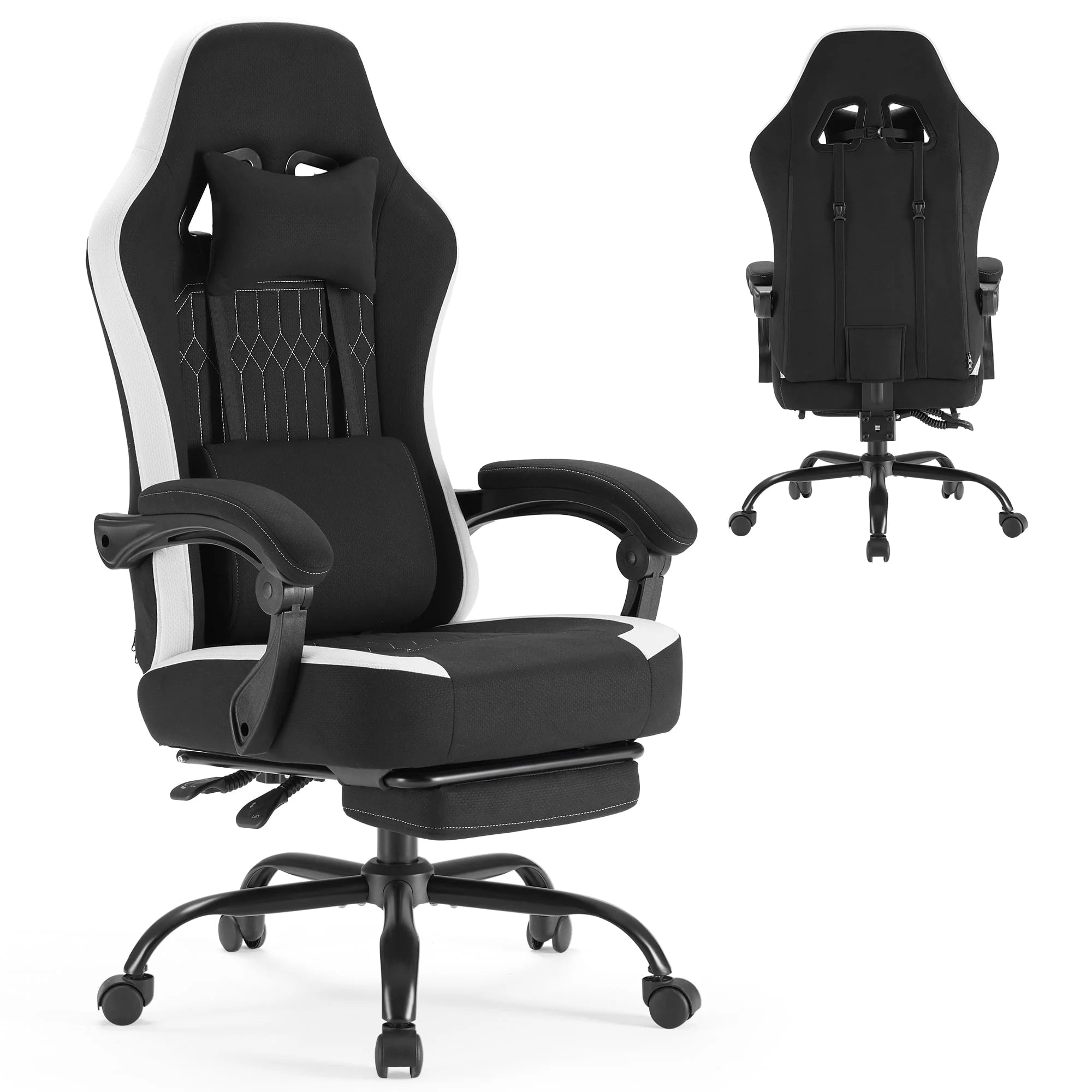 Gaming Chair, Office Chair High Back Computer Chair Executive Ergonomic Adjustable Swivel Task Chair, Black