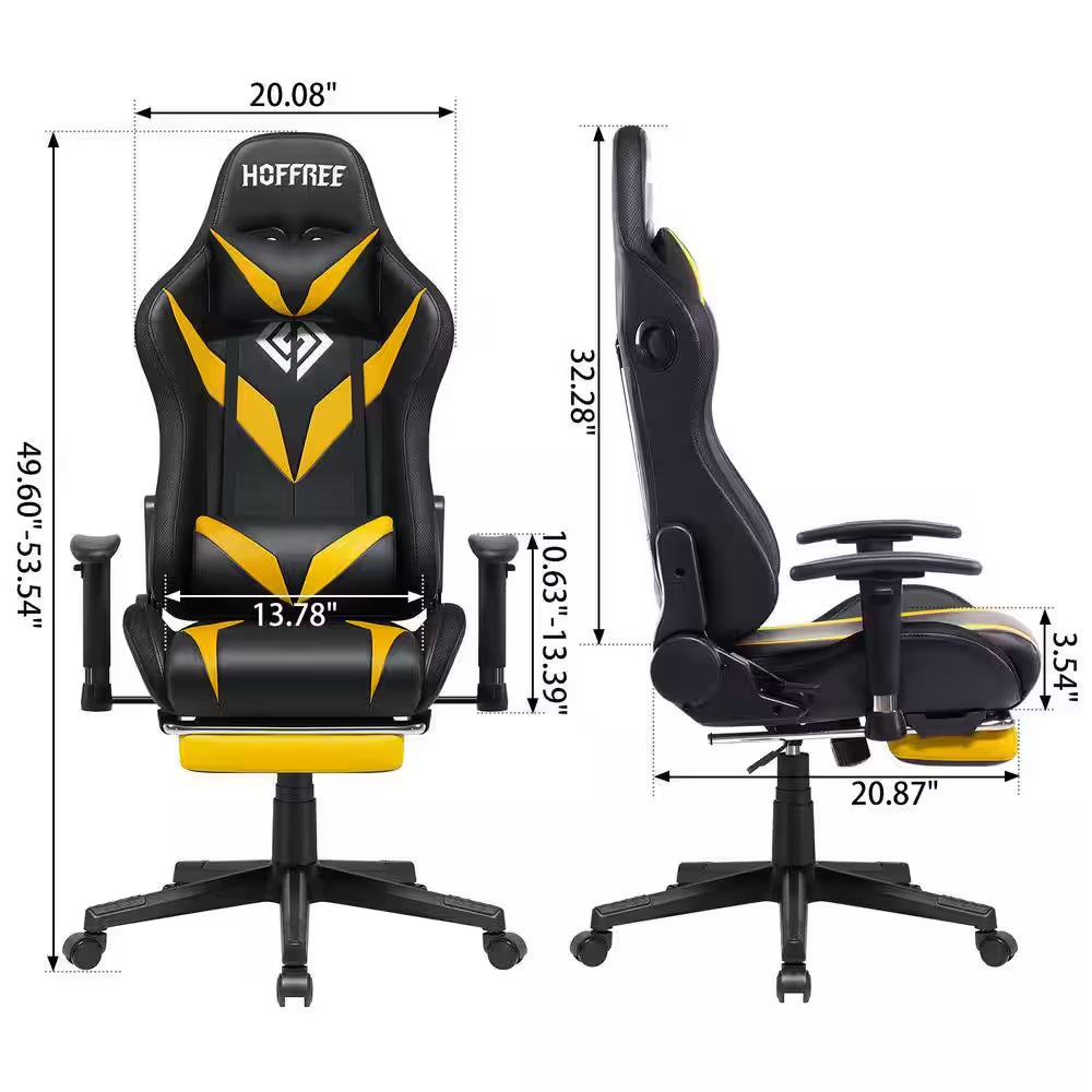 Level up your gaming experience with this sleek Yellow Faux Leather Massage LED Reclining Chair! 🎮✨ Enjoy Bluetooth speakers and adjustable armrests for ultimate comfort! 🛋️🔊 #GamingChair #Ergonomic #GamerLife