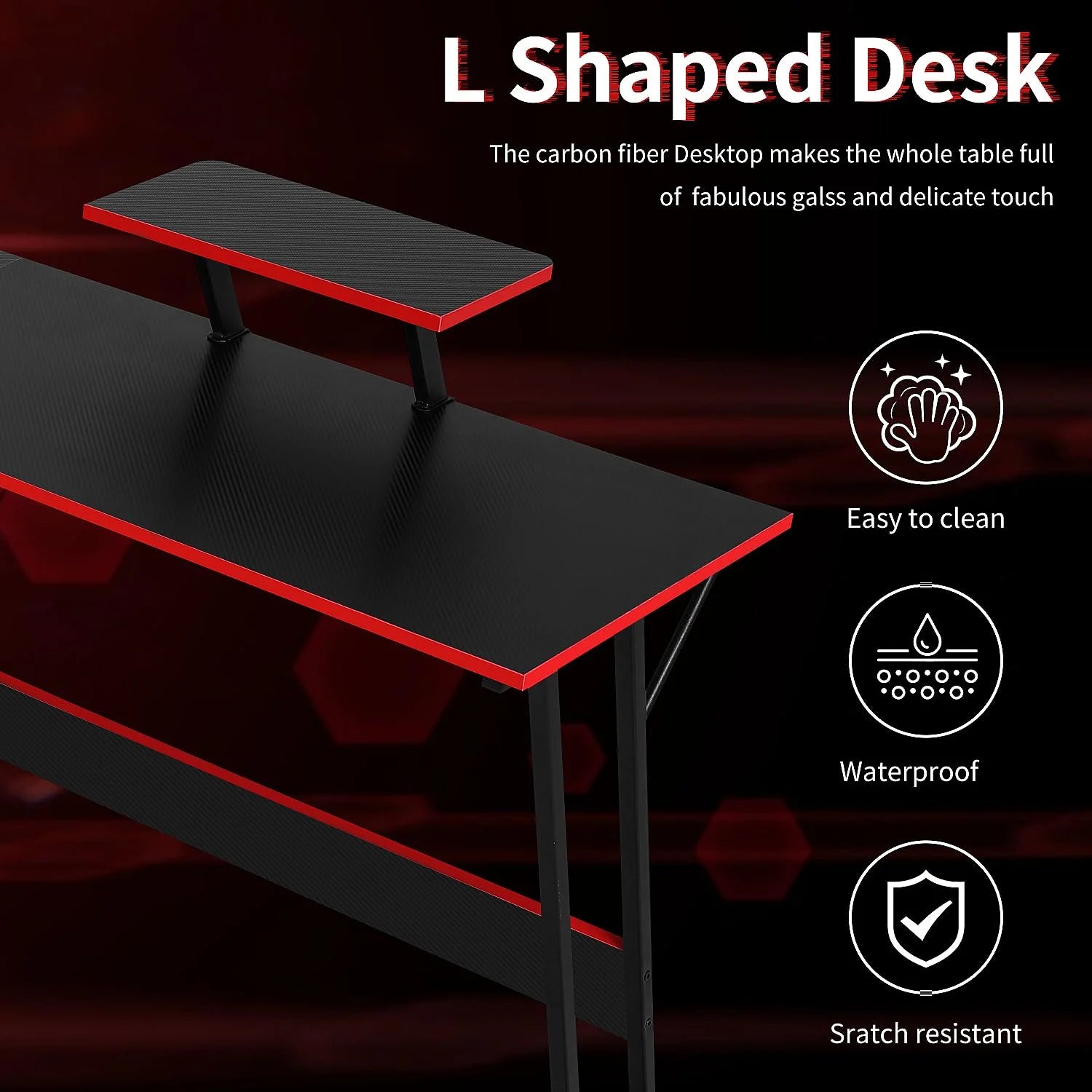 Transform Your Space! 🖥️✨ Discover the Ultimate 50" L-Shaped Gaming Desk - Ideal for Your Home Office & Gaming Needs! 🕹️🖤
