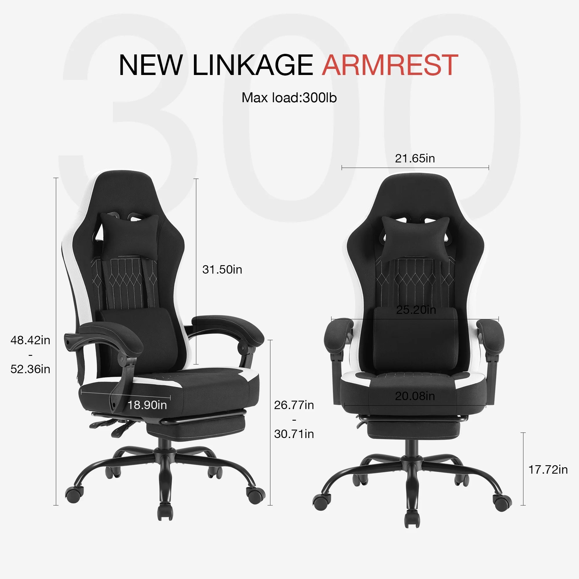 Gaming Chair, Office Chair High Back Computer Chair Executive Ergonomic Adjustable Swivel Task Chair, Black
