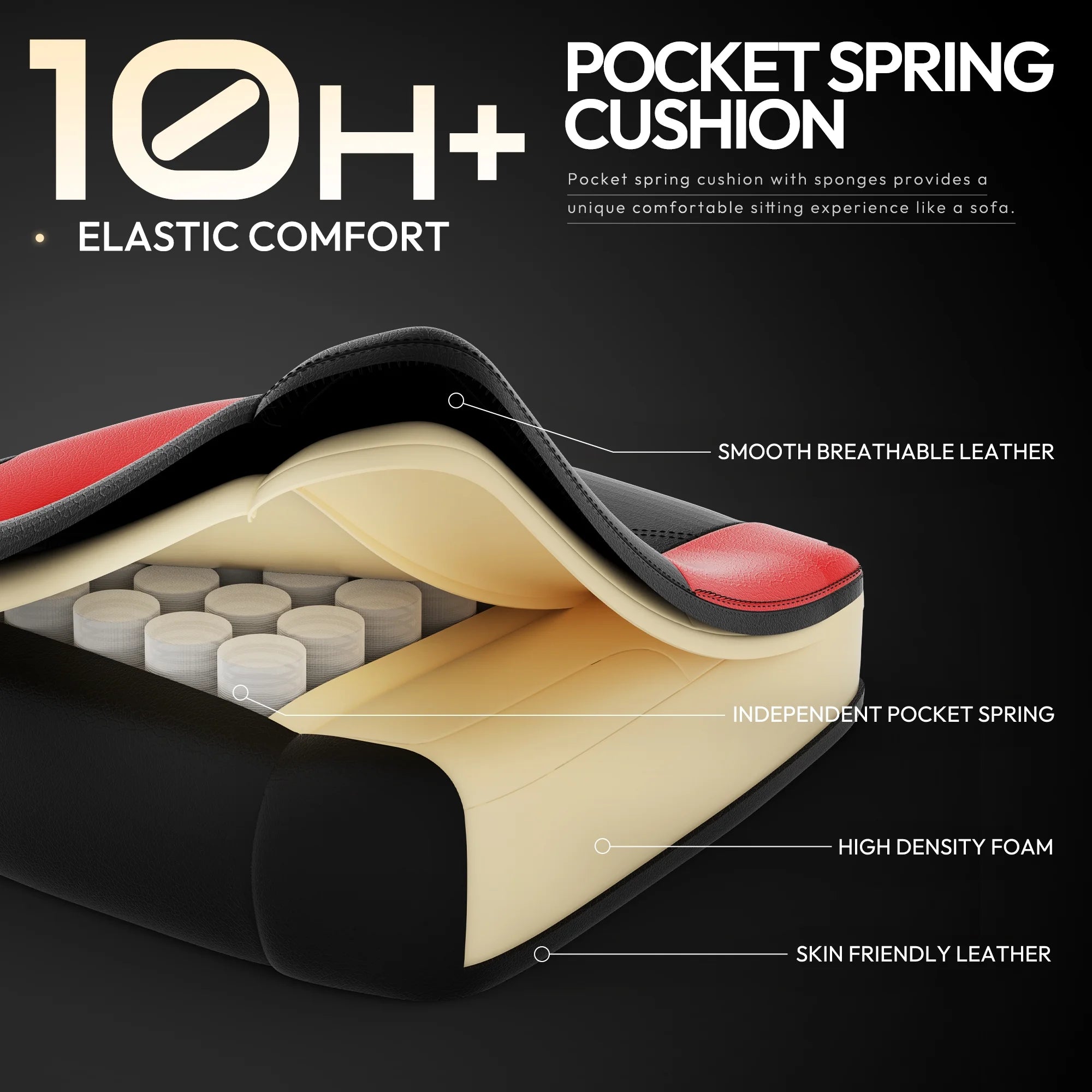 Level Up Your Comfort! 🎮🪑 Ergonomic Gaming Chair with Footrest & Massage Support - Perfect for Office & Gaming Sessions! Red Hot Style! 🔥 300LBS Capacity!