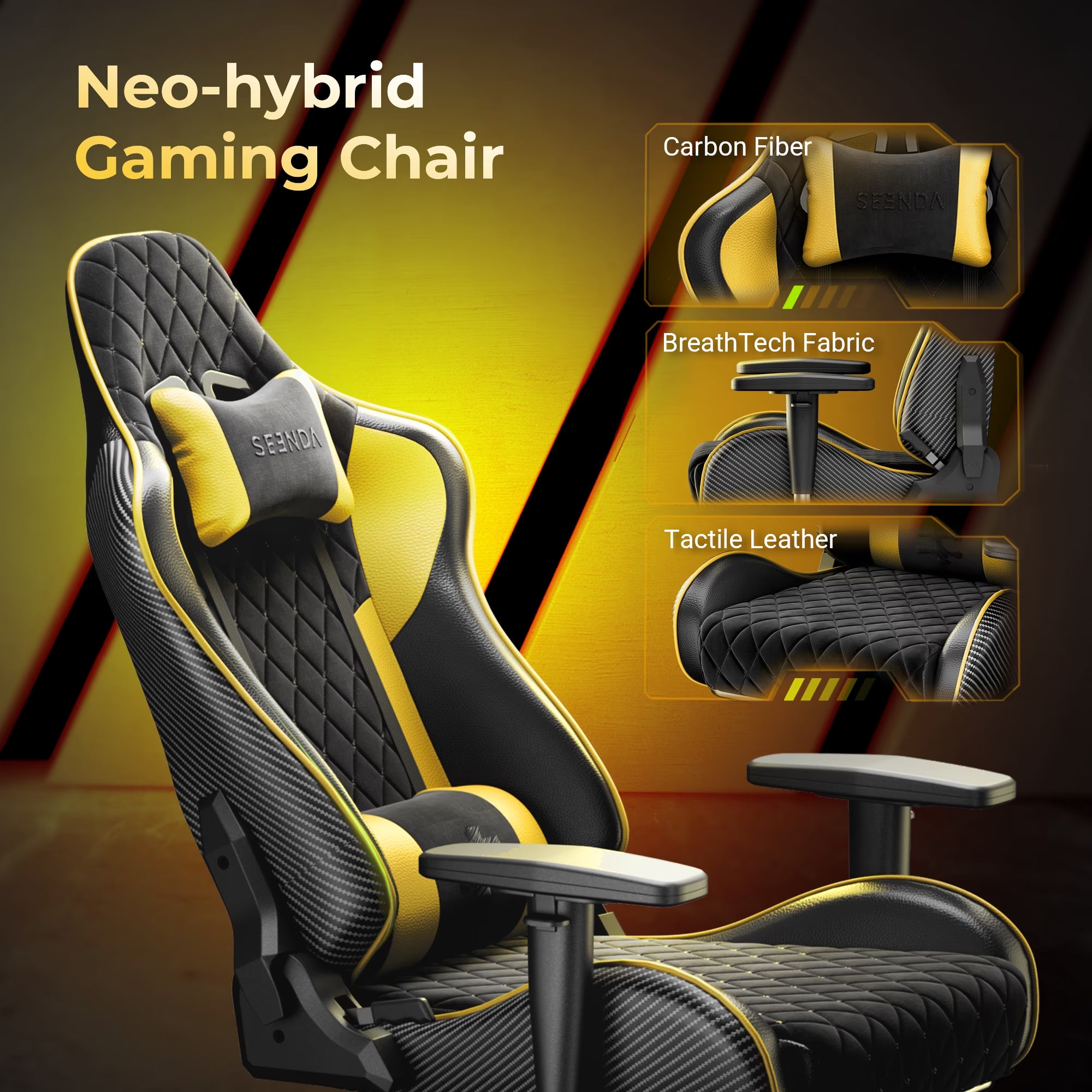 Gcpro-10 Big and Tall Gaming Chair, All-In-One Comfort Featuring a Retractable Footrest, High-Back Ergonomic Design, and Fully Adjustable Lumbar & Head Support