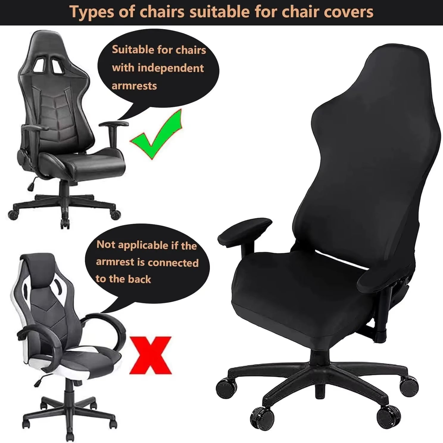 Transform Your Gaming Setup with Our 4-Piece Stretchable Chair Cover Set! 🎮🪑 #GamingChair #ChairCovers #GamerStyle