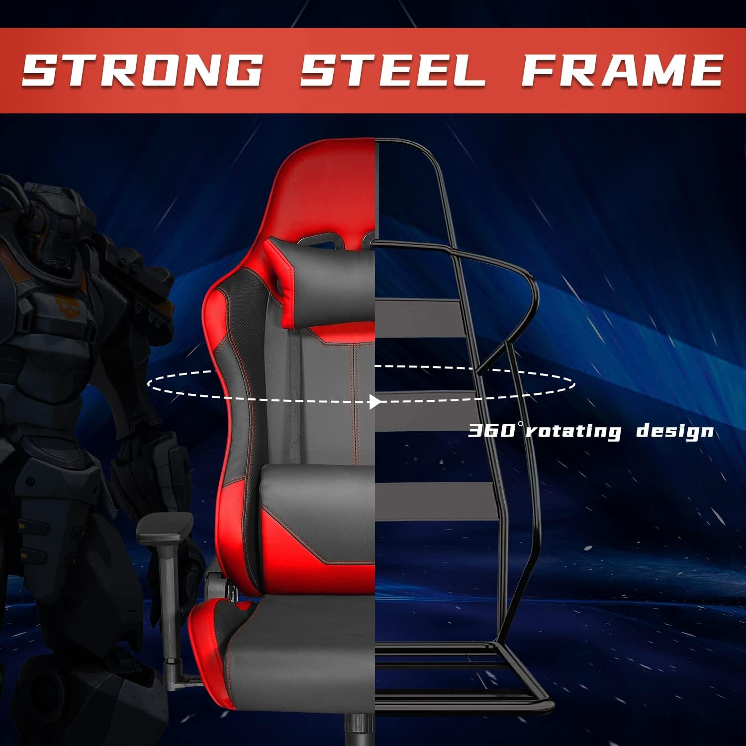 Level Up Your Gaming Experience with Our Ergonomic High Back Chair! Perfect for Teens, Supports Up to 400Lbs, Complete with Headrest & Lumbar Support! 🔥🕹️ #GamingChair #Comfort #GameOn