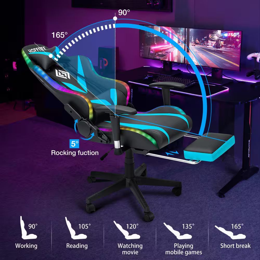 Level up your gaming experience with our stylish Blue Faux Leather Massage Reclining Chair! 🎮✨ Featuring Bluetooth speakers and adjustable armrests for ultimate comfort! #GamingChair #ErgonomicDesign #BluetoothSpeakers