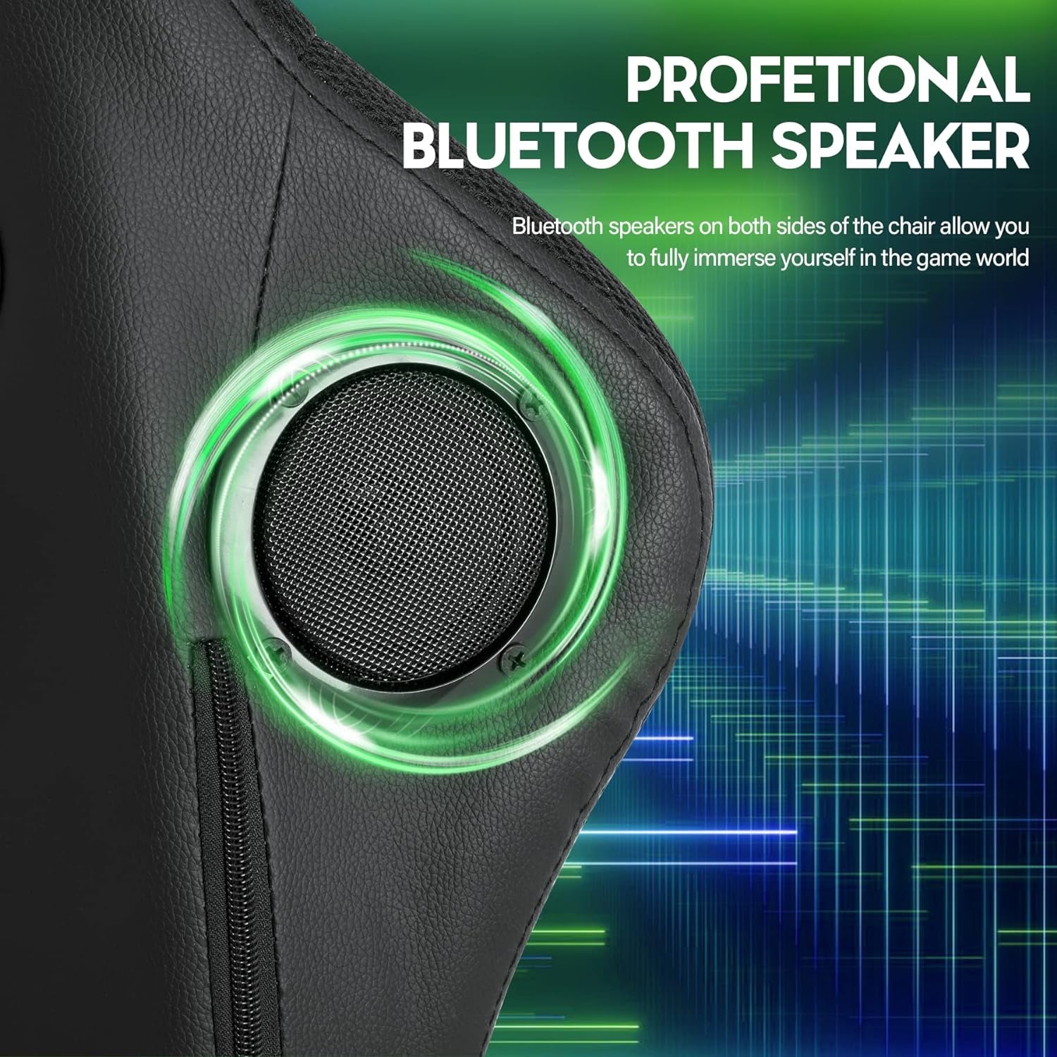 Level Up Your Gaming Setup! 🎮✨ Check Out This RGB LED Gaming Chair with Built-in Speakers, Perfect for Epic Gaming Sessions! 🪑💚 #GamingChair #GamerLife