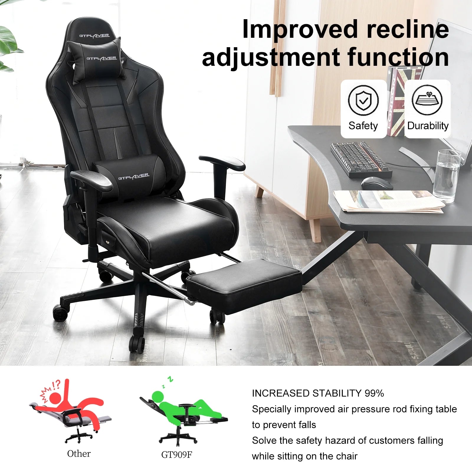 Transform Your Gaming Setup with the GTRACING Music Gaming Chair! 🎮🪑 Experience ultimate comfort and style with its ergonomic design and cozy footrest! #GTRACING #GamingChair #LevelUpYourGame