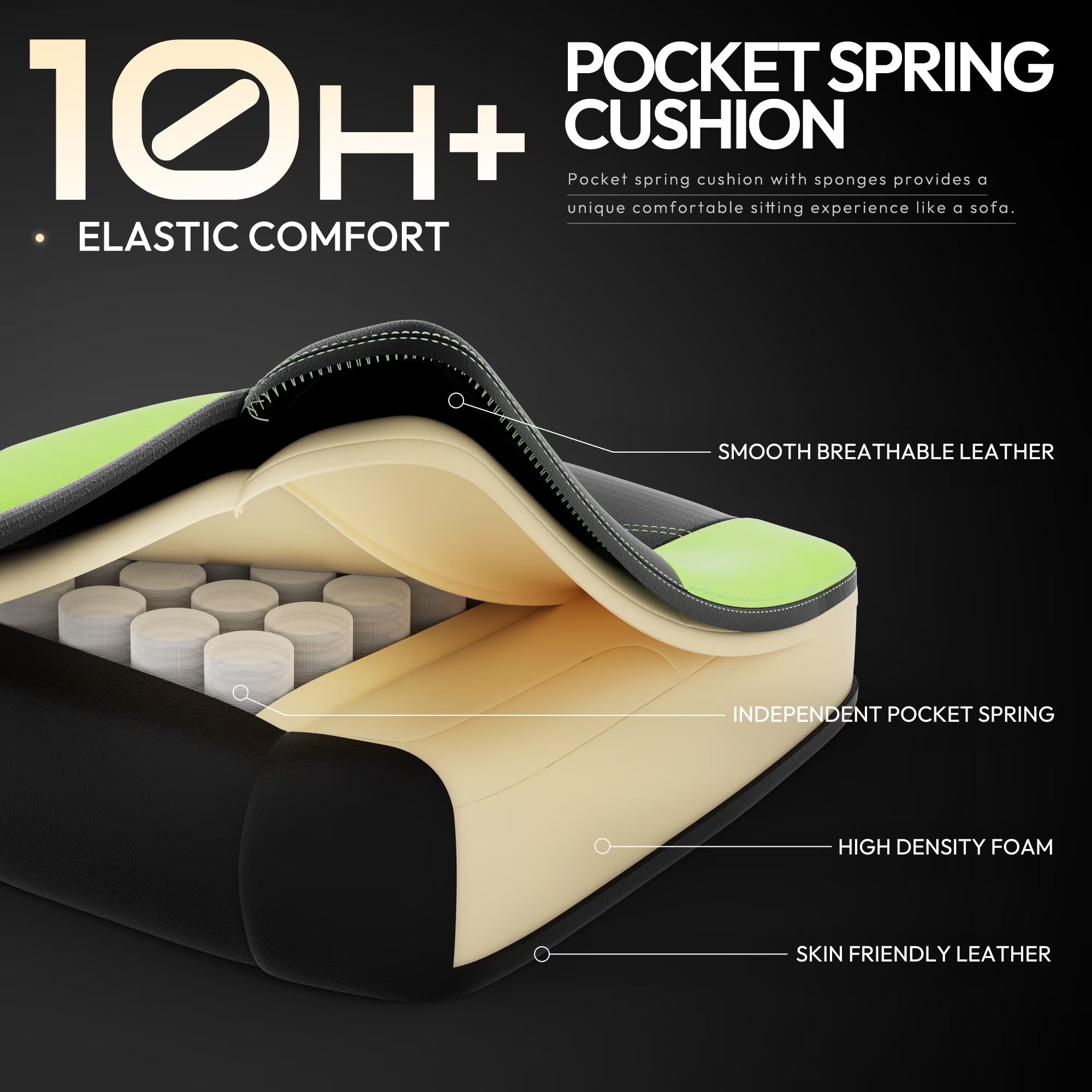 Level Up Your Comfort! 🎮✨ Check Out This Ergonomic Gaming Chair with Footrest & Massage Support - Perfect for Gaming & Office Use! 💺💚 #GamingChair #Comfort #Ergonomics