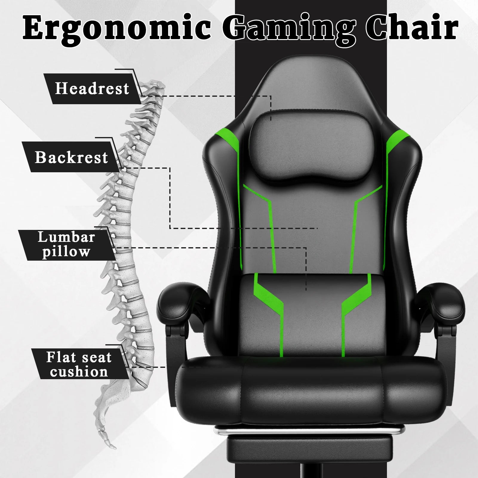 Level Up Your Gaming Experience with Our Ergonomic Gaming Chair! 🎮✨ Adjustable, comfy, and ready for epic sessions! 🪑💥